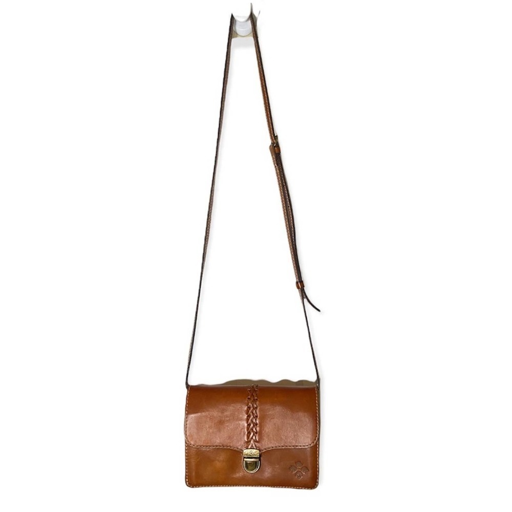 Patricia Nash belizzi braided leather convertible crossbody clutch brown